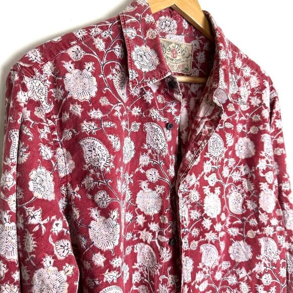 Polo Jean Company VTG Red Paisley Button Up Shirt L - Picture 2 of 9